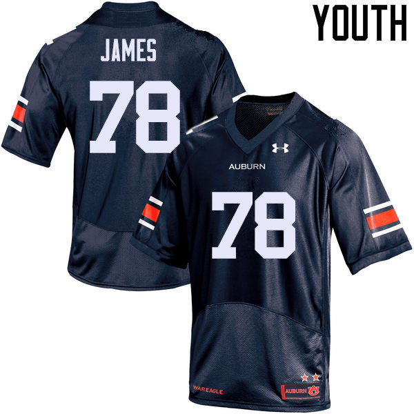 Youth Auburn Tigers #78 Darius James Navy College Stitched Football Jersey